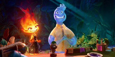 “Elemental” features the voices of Leah Lewis and Mamoudou Athie as Ember and Wade, respectively. (Disney/Pixar)