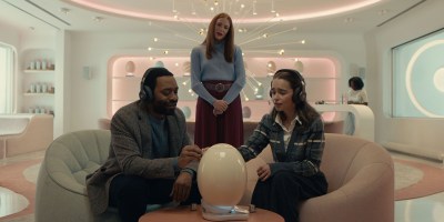 Emilia Clarke, Chiwetel and Rosalie Craig in a scene from "The Pod Generation. (Andrij Parekh photo)