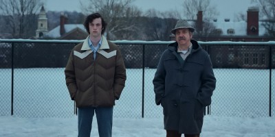 Dominic Sessa and Paul Giamatti as Paul Hunham in director Alexander Payne’s 'The Holdovers."