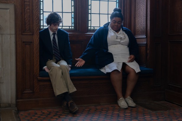 Dominic Sessa stars as Angus Tully and Da’Vine Joy Randolph as Mary Lamb in director Alexander Payne’s "The Holdovers."