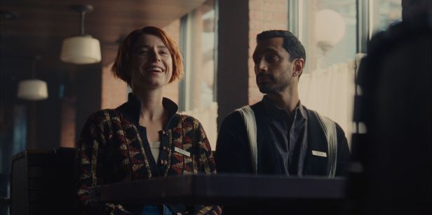 Jessie Buckley and Riz Ahmed in "Fingernails," premiering November 3, 2023 on Apple TV+.