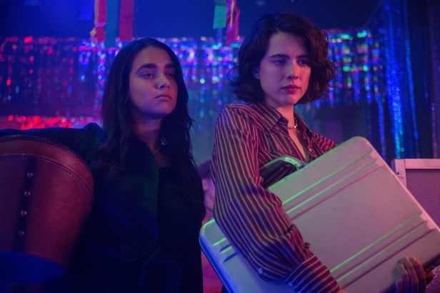Margaret Qualley and Geraldine Viswanathan in director Ethan Coen's "Drive-Away Dolls." (Wilson Webb/Working Title/Focus Features)