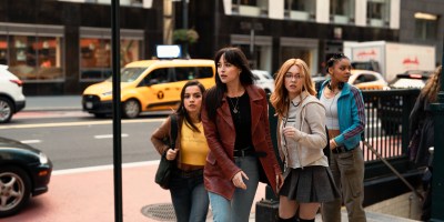 Anya Corazon (Isabela Merced), Cassandra Webb (Dakota Johnson), Julia Cornwall (Sydney Sweeney) and Mattie Franklin (Celeste O'Connor) in a scene from "Madame Web," which was partially filmed in Boston.