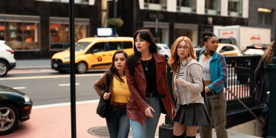 Anya Corazon (Isabela Merced), Cassandra Webb (Dakota Johnson), Julia Cornwall (Sydney Sweeney) and Mattie Franklin (Celeste O'Connor) in a scene from "Madame Web," which was partially filmed in Boston.