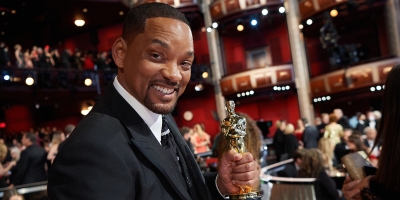 Will Smith poses with the Oscar for Actor in a Leading Role during the live ABC telecast of the 94th Oscars at the Dolby Theatre on March 27, 2022. (Richard Harbaugh/A.M.P.A.S.)