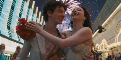 Mikey Madison as Ani and Mark Eydelshteyn as Ivan in "Anora." (Photo from Neon)