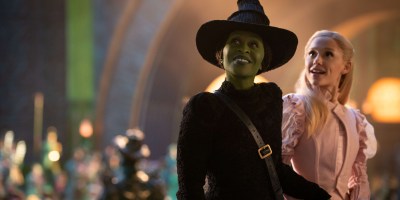 Cynthia Erivo is Elphaba and Ariana Grande is Glinda in "Wicked." (Giles Keyte/Universal Pictures)