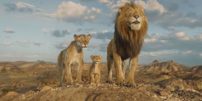 Afia (voiced Anika Noni Rose), Young Mufasa (voiced by Braelyn Rankins) and Masego (voiced by Keith David) in "Mufasa: The Lion Kings." (Disney Enterprises Inc.)