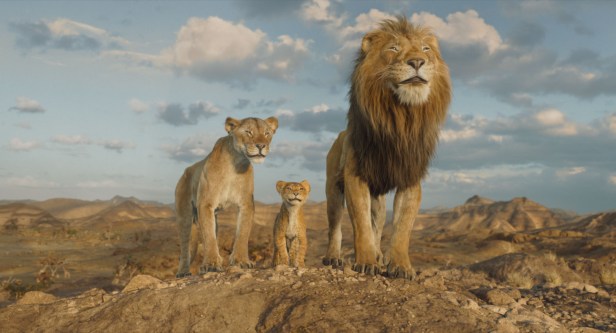 Afia (voiced Anika Noni Rose), Young Mufasa (voiced by Braelyn Rankins) and Masego (voiced by Keith David) in "Mufasa: The Lion Kings." (Disney Enterprises Inc.)
