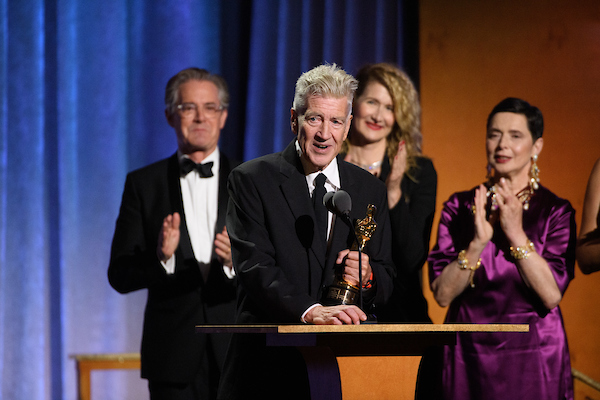 Honorary Award recipient David Lynch accepts the award at the 2019 Governors Awards in The Ray Dolby Ballroom on Sunday, October 27, 2019, in Hollywood, Calif. (Phil McCarten/©A.M.P.A.S.)