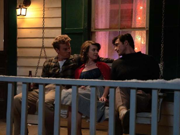 Will Poulter, Daisy Edgar-Jones, Jacob Elordi in a scene from "On Swift Horses." (Sony Pictures Classics)