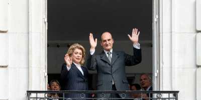Catherine Deneuve as Bernadette Chirac and Bernard Vuillermoz as Jacques Chirac in the movie “The President's Wife.” (Cohen Media Group)