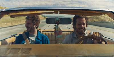 Michael Cera and Michael Angarano in a scene from the indie road-trip comedy "Sacramento." (Vertical)