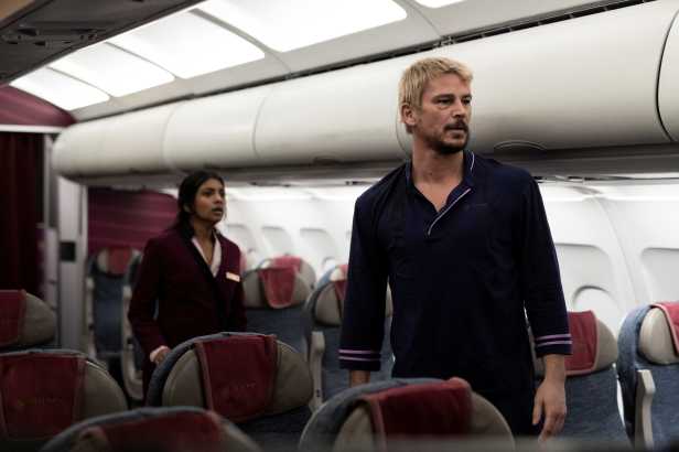 Charithra Chandran and Josh Hartnett in a scene from "Fight or Flight." (Vertical)