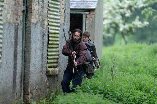 Aaron Taylor-Johnson and Alfie Williams in "28 Years Later." (Sony Pictures)