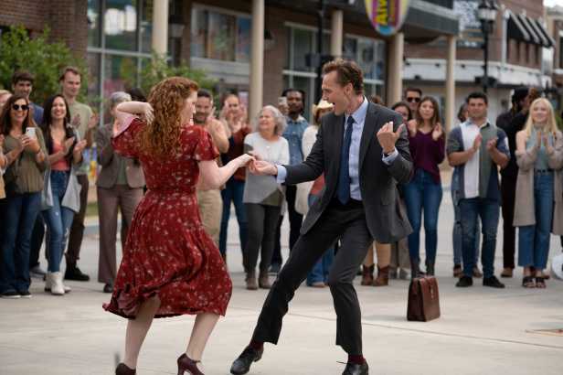 Annalise Basso and Tom Hiddleston in “The Life of Chuck.” (Dan Anderson/Neon)
