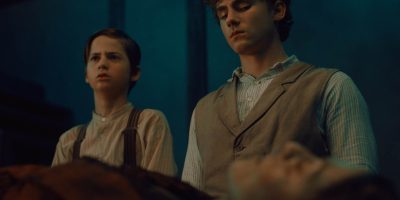 Brady Hepner and Judah Mackey in "Abraham's Boys: A Dracula Story." (RLJE Films & Shudder)