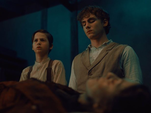 Brady Hepner and Judah Mackey in "Abraham's Boys: A Dracula Story." (RLJE Films & Shudder)