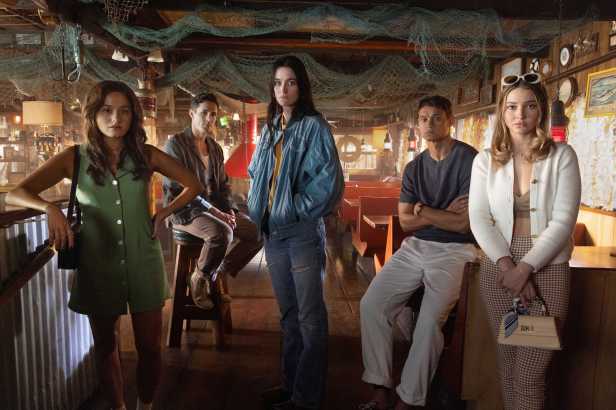 Chase Sui Wonders, Jonah Hauer-King, Sarah Pidgeon, Tyriq Withers and Madelyn Cline in “I Know What You Did Last Summer.” (Matt Kennedy/Sony Pictures)