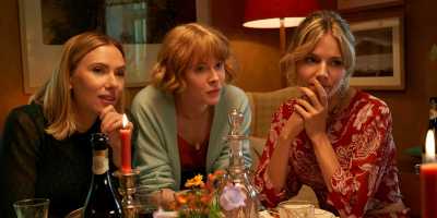 Scarlett Johansson, Emily Beecham and Sienna Miller in "My Mother's Wedding." (Vertical)