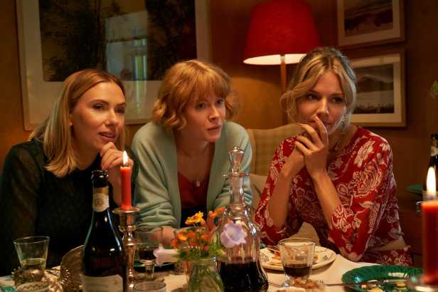 Scarlett Johansson, Emily Beecham and Sienna Miller in "My Mother's Wedding." (Vertical)