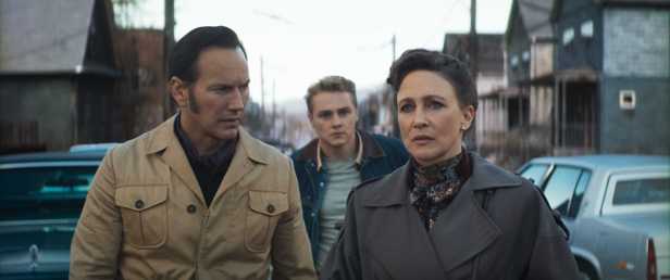 Patrick Wilson, Ben Hardy and Vera Farmiga in "Conjuring: Last Rites." (Warner Bros. Pictures)