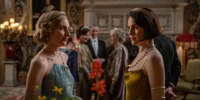 Laura Carmichael and Michelle Dockery in “Downton Abbey: The Grand Finale.” (Focus Features)