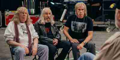 From left: David St. Hubbins (Michael McKean), Derek Smalls (Harry Shearer) and Nigel Tufnel (Christopher Guest) in a scene from “Spinal Tap II: The End Continues.” (Kyle Kaplan/Bleecker Street)