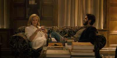 Julia Roberts and Andrew Garfield in "After the Hunt." (Yannis Drakoulidis/Amazon MGM Studios)