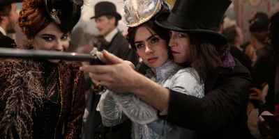 From left, Matilda De Angelis, Zoë Bleu and Caleb Landry Jones in “Dracula.” (Vertical)